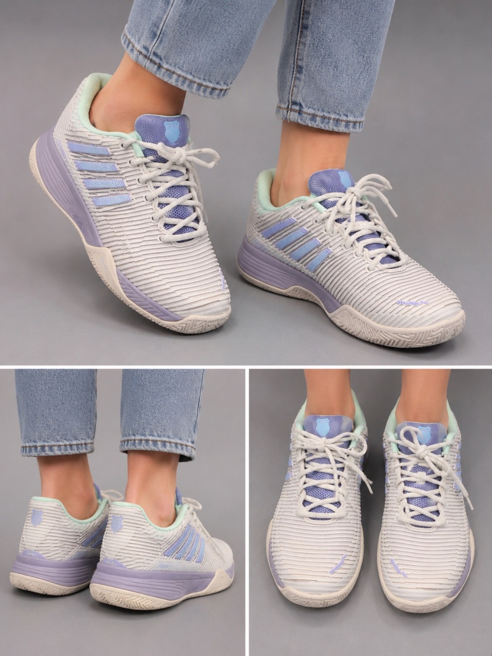 K-Swiss Hypercourt Express 2 Tennis Pickleball Shoes Womens Sz 9.5 White Purple